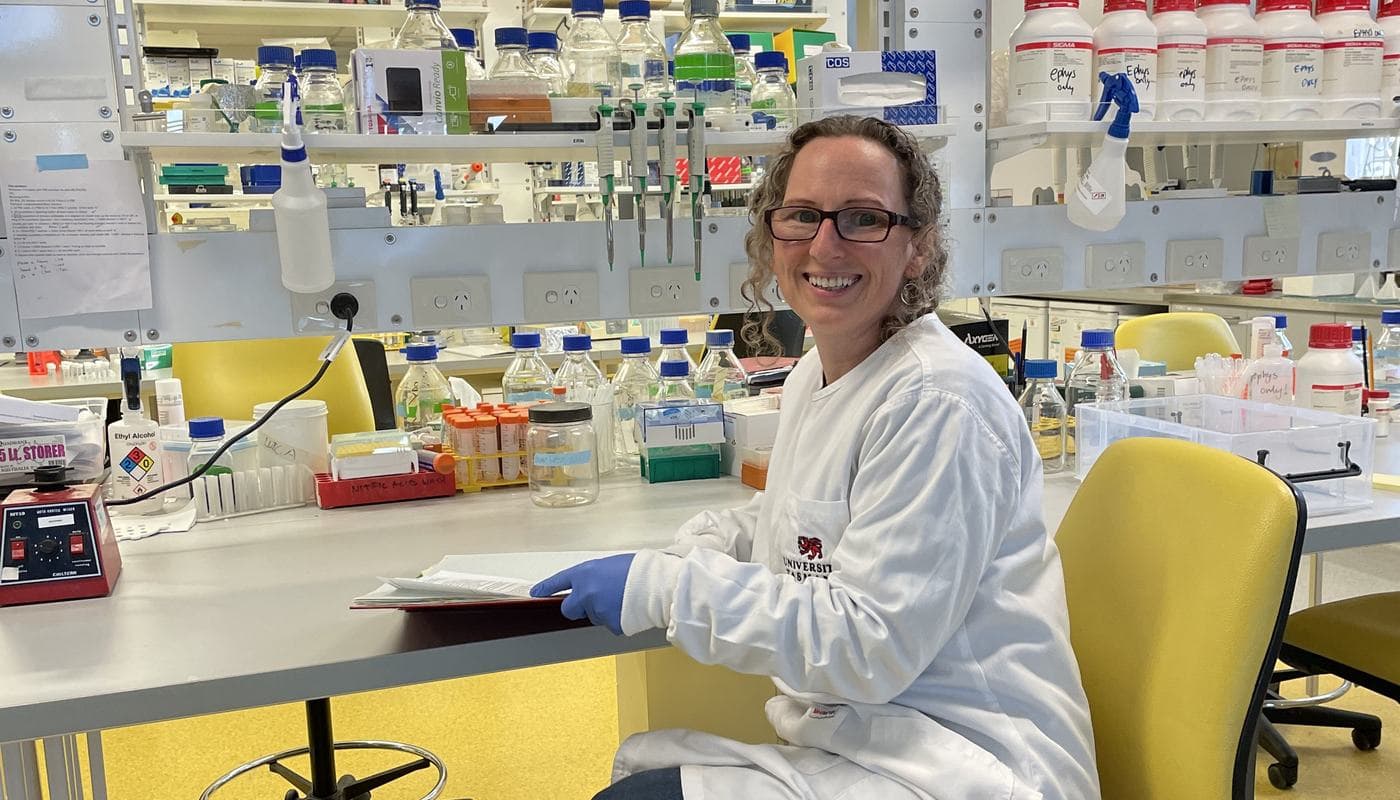 Professor Kaylene Young in the lab
