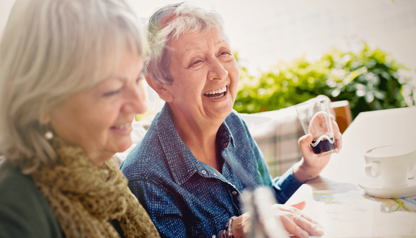 mature women in cafe